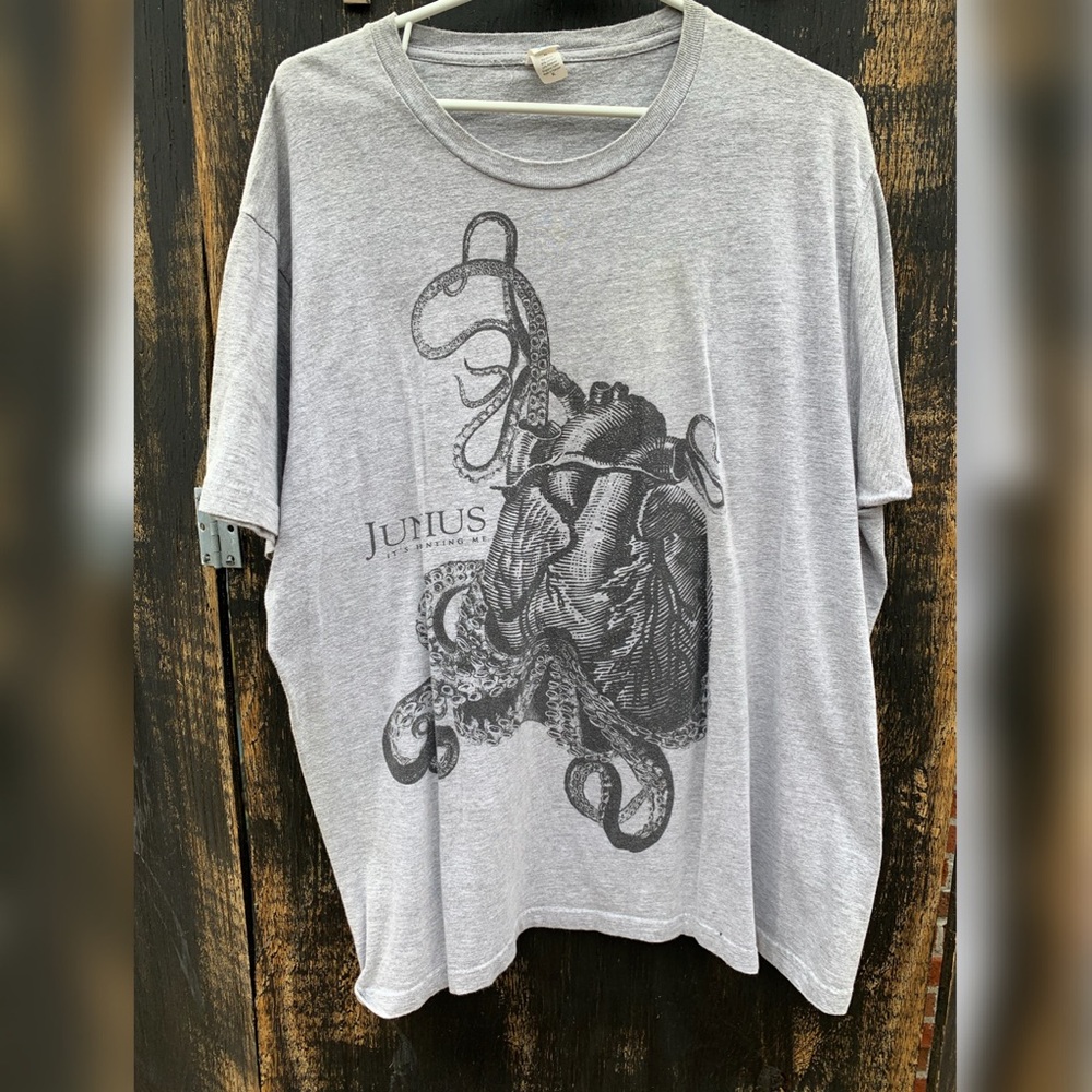 Junius Mens Grey Octopus Concert Tee XL T-shirt